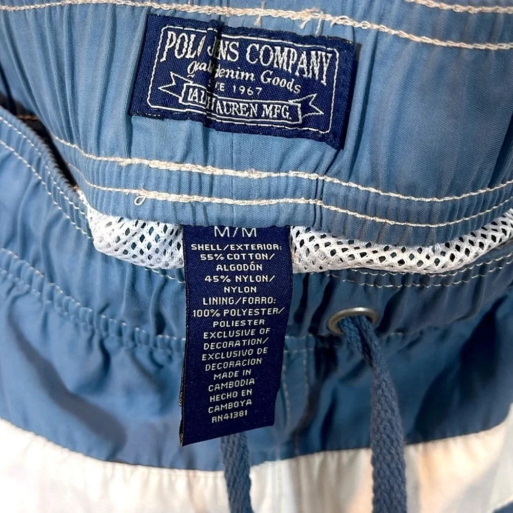 Polo Ralph Lauren Mens Lined Swim Trunks in blue size medium